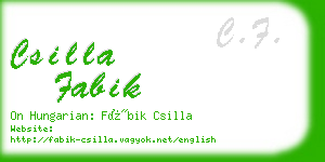 csilla fabik business card